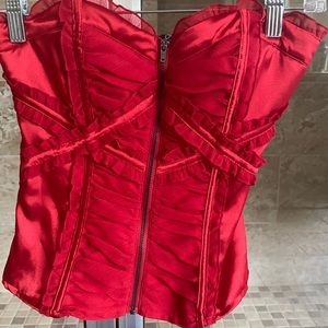 Bebe size small red silk sexy corset